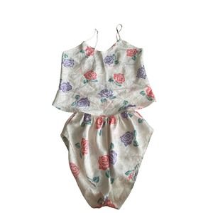 VTG Floral Stain Sleep Set With Matching Shorts By Axiom Size S&M